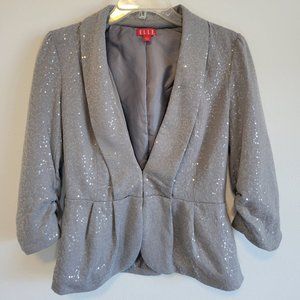 Elle Light Gray Sequin Blazer
